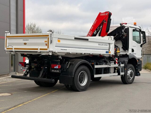 3 oldalú billenő MAN TGM 18.320 4x4 Meiller Trigenius FASSI F135