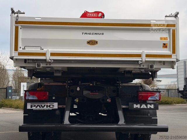 3 oldalú billenő MAN TGM 18.320 4x4 Meiller Trigenius FASSI F135