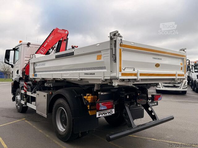 3 oldalú billenő MAN TGM 18.320 4x4 Meiller Trigenius FASSI F135