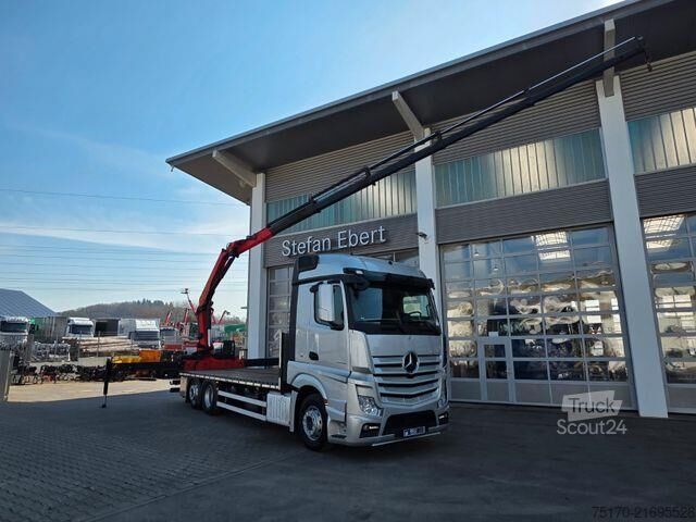 Plattformanhänger Mercedes-Benz Actros 2543 L 6x2 Palfinger PK 18002-EH D Funk