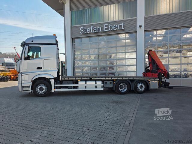 Plattformanhänger Mercedes-Benz Actros 2543 L 6x2 Palfinger PK 18002-EH D Funk