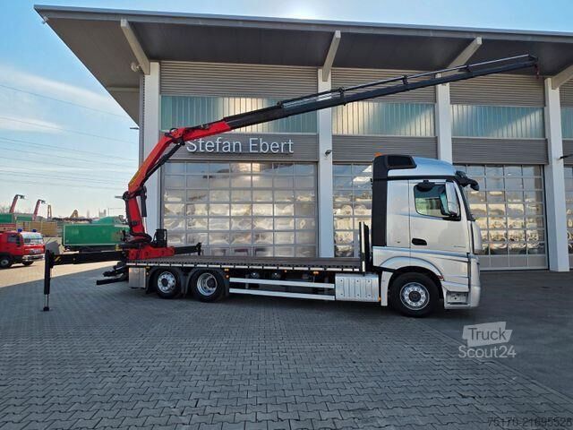 Plattformanhänger Mercedes-Benz Actros 2543 L 6x2 Palfinger PK 18002-EH D Funk