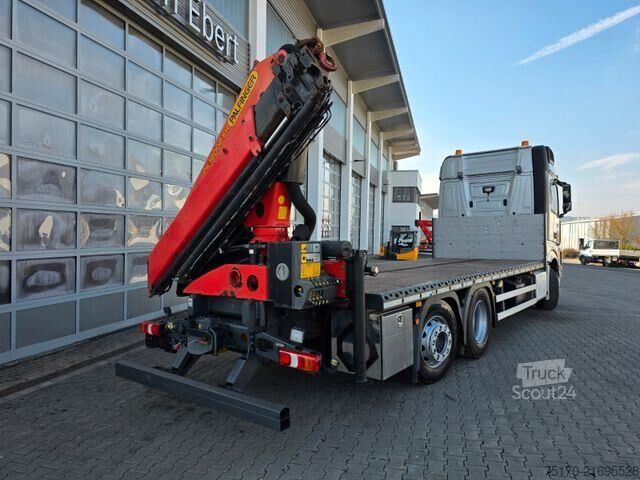 Plattformanhänger Mercedes-Benz Actros 2543 L 6x2 Palfinger PK 18002-EH D Funk