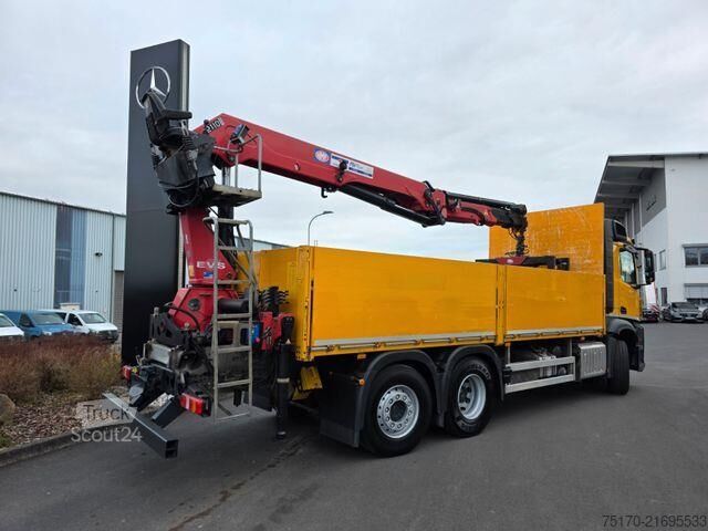 Plattformanhänger Mercedes-Benz Arocs 2545 L 6x2 HMF 2110L Zange Retarder