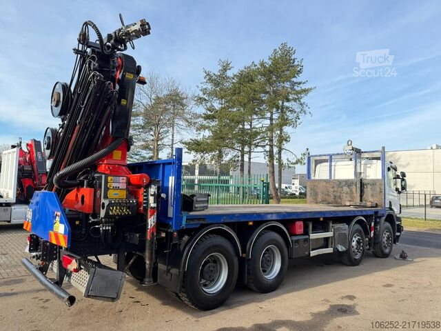 Ladepritsche Scania P410 8x4 PRITSCHE + KRAN PALFINGER PK33002 F (7...