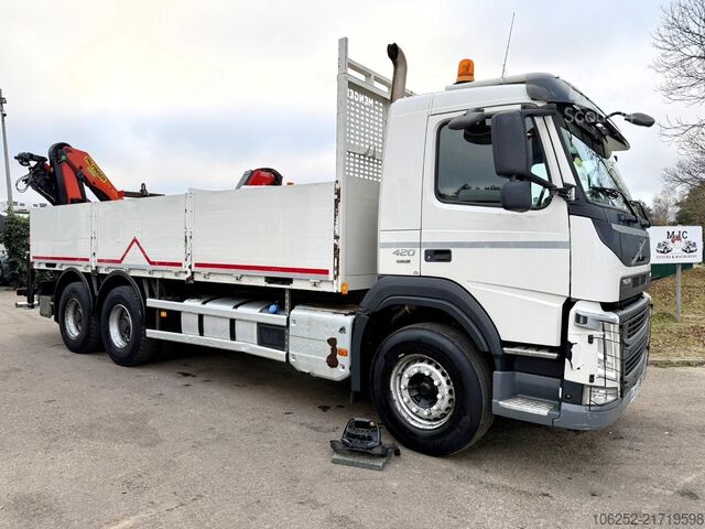 Læsseplatform Volvo FM 420 6x4 BAUSTOFF + KRAN PALFINGER PK18502 SH...