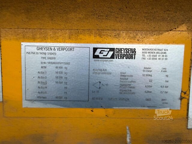 Tieflader Gheysen en Verpoort S4631B 46.9T LOWLOADER / TIEFLADER / DIEPLADER ...