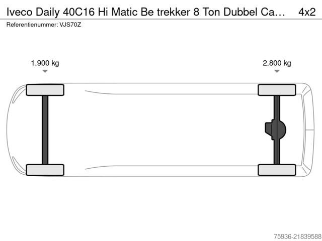 BE-SZM Iveco Daily 40C16 Hi Matic Be trekker 8 Ton Dubbel Ca...
