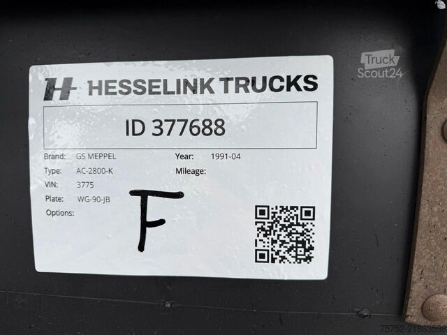 Transport av containere GS AC-2800-K NCH/Haak Kiepende containeraanhanger ...