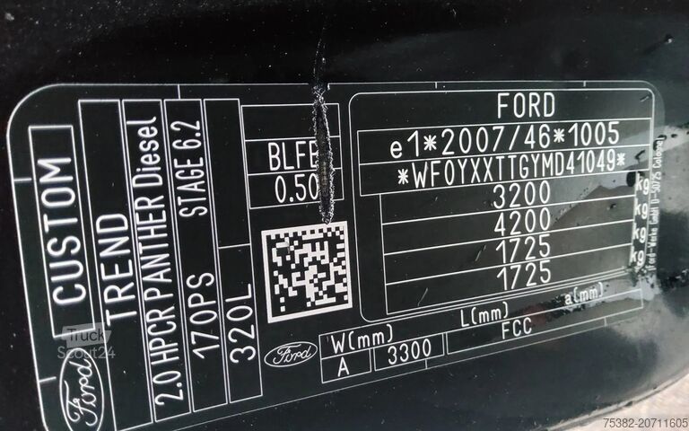 Kastenwagen Ford TRANSIT 170 PK CUSTOM L2H1 AUTOMAAT - EURO 6 - ...