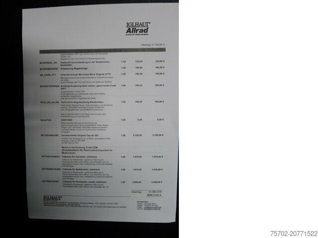 Furgone a tetto alto Mercedes-Benz 419 Sprinter Tourer IGLHAUT ALLRAD 9-Sitzer