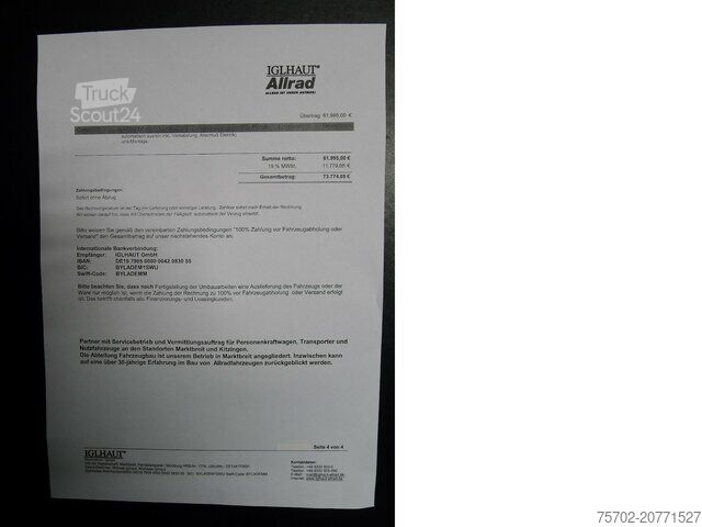 Furgone a tetto alto Mercedes-Benz 419 Sprinter Tourer IGLHAUT ALLRAD 9-Sitzer