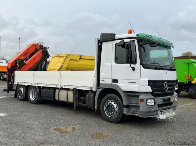 Flatbed truck MERCEDES-BENZ Actros 2546 L 6x2 Pritsche Heckkran Palfinger P