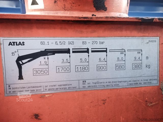 Dreiseitenkipper MERCEDES-BENZ 815 Atego Dreiseitenkipper Atlas 60.1 Kran Greif