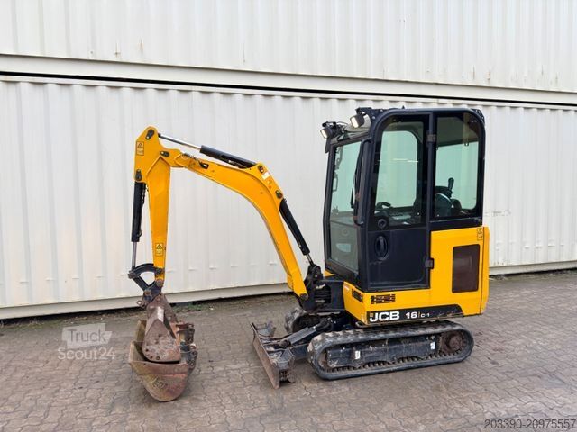 Mini ekskavatorius JCB 16C-1 /2021 BJ/829 H/verbr. Laufwerk/3xLöffel