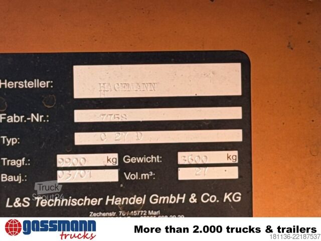 Rullakontti  Abrollcontainer mit hydr. Deckel ca. 27m³