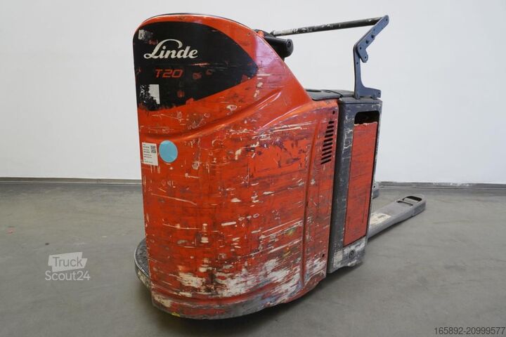 Elektrische meelooppallettruck met sta-platform Linde T 20 SP 131