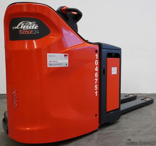 Elektrische meelooppallettruck met sta-platform Linde T 20 SP 1156-00