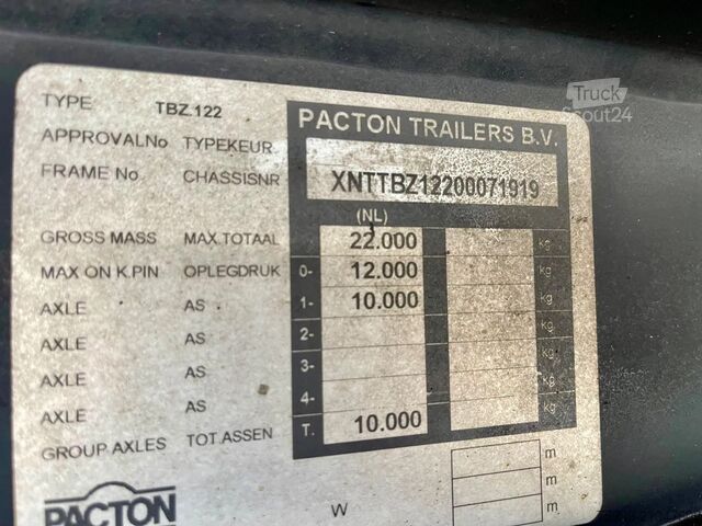 Transport réfrigéré/congélé PACTON TRAILERS Origineel NL trailer, CARRIER MAXIMA 1300, SAF ...