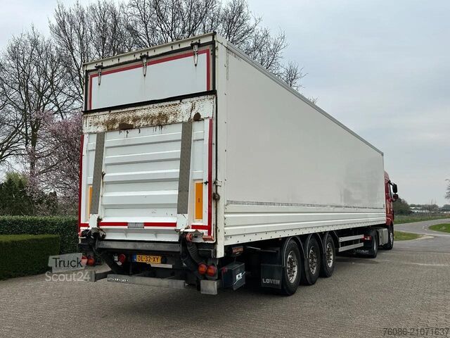 Gesloten bak Van Hool 3 assige kasten trailer LBW LAADKLEP 2500kg