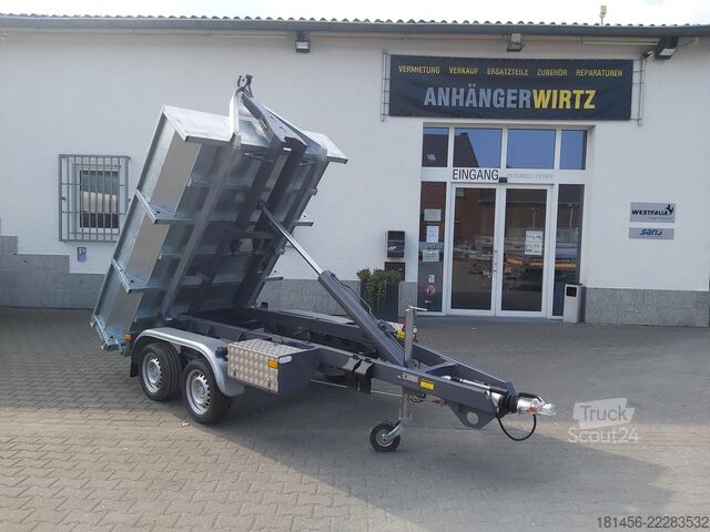 Autoprieves Vezeko KONOS Muldenkipper und Hakenlift Container Anhänger 3500kg mit Mulde direkt verfügbar