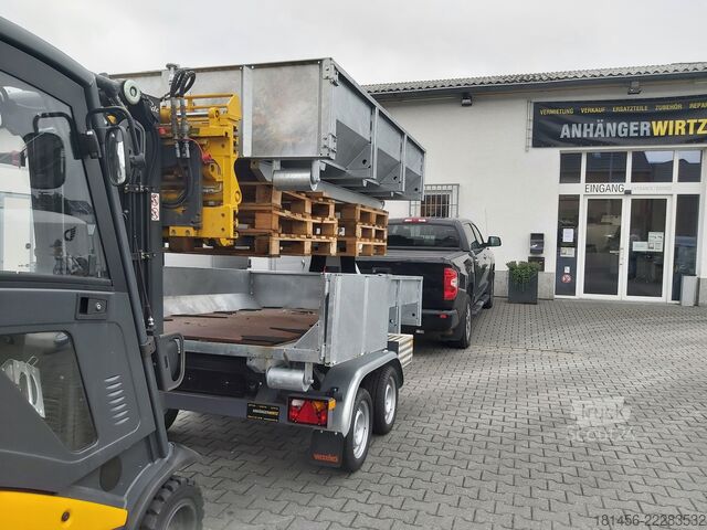 Autoprieves Vezeko KONOS Muldenkipper und Hakenlift Container Anhänger 3500kg mit Mulde direkt verfügbar