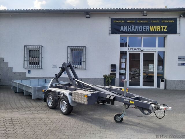 Autoprieves Vezeko KONOS Muldenkipper und Hakenlift Container Anhänger 3500kg mit Mulde direkt verfügbar