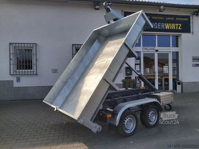 Autoprieves Vezeko KONOS Muldenkipper und Hakenlift Container Anhänger 3500kg mit Mulde direkt verfügbar