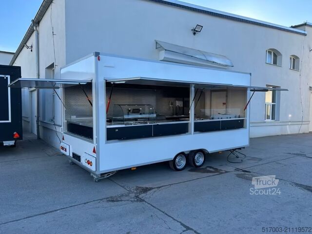 Verkoopaanhanger, financiering mogelijk! Grillwagen,Gas Grillplatte Lavasteingrill,Gasinstallation