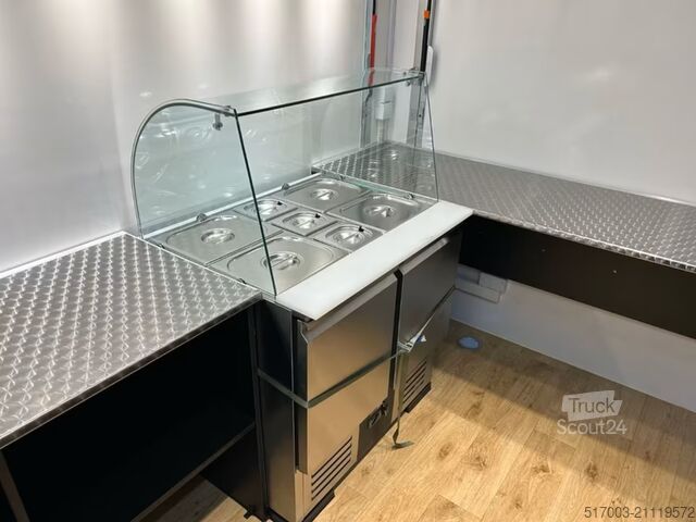 Verkoopaanhanger, financiering mogelijk! Grillwagen,Gas Grillplatte Lavasteingrill,Gasinstallation