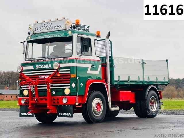 Camión volquete trilateral SCANIA LB141 V8 4x2 DSK Oldtimer *Sammlerstück*