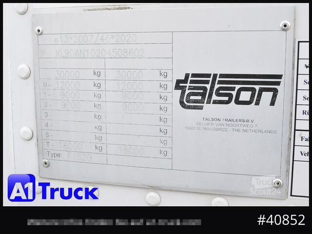 Semi-remorque fourgon TALSON F 1520, Möbelkoffer, Lenkachse, Tridec, LBW, verzinkt