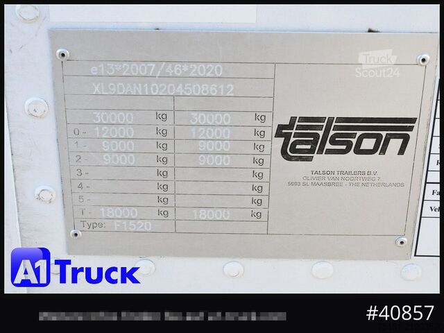 Semi-remorque fourgon TALSON F 1520, Möbelkoffer, Lenkachse, Tridec, LBW, verzinkt