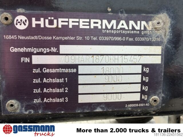 Afzetcontainer-aanhangwagen Hüffermann HAR 18.70 Abrollanhänger