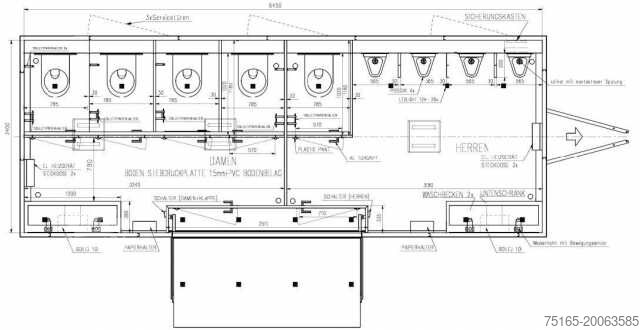 Trailer Rosemeier VE 4 Damen, 1 Herren, 4 Urinale Toilettenanhänger
