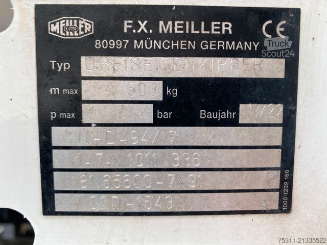 Tipvogn varebil MAN TGL 8.220 4x2 BB | Meiller*3x Sitze*Klima*2x AHK