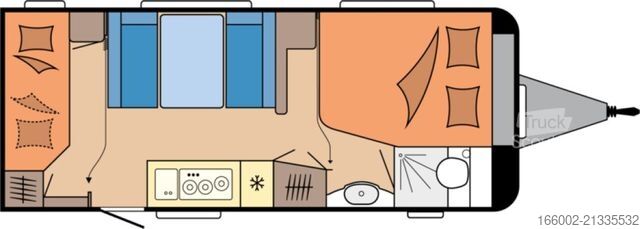 Campingvogn HOBBY De Luxe 560 KMFe 3-er Etagenbett 2.000 kg