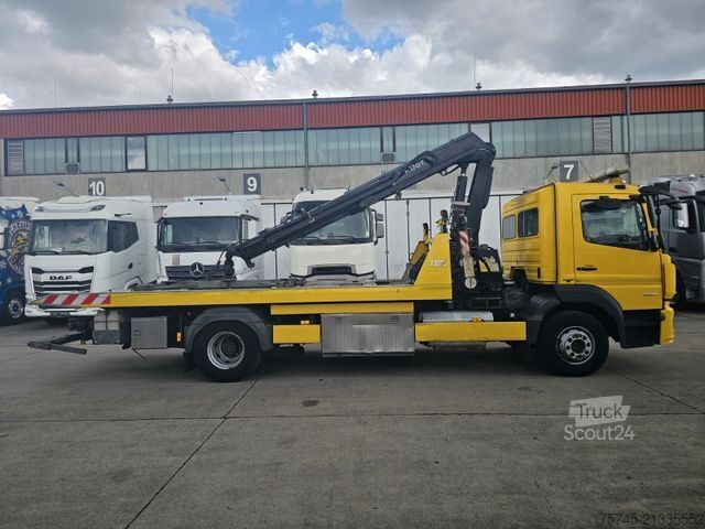 Abschleppwagen MERCEDES-BENZ ATEGO 1527*FASSI KRAN*SCHIEBEPLATEAU*HUBBRILLE