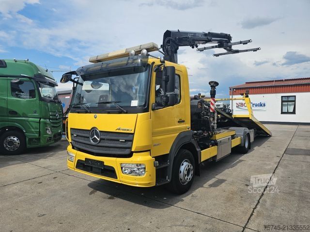 Abschleppwagen MERCEDES-BENZ ATEGO 1527*FASSI KRAN*SCHIEBEPLATEAU*HUBBRILLE