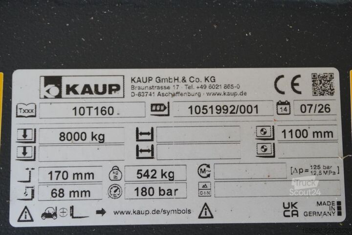 šakių pozicionierius KAUP 10T160 B=2060 mm