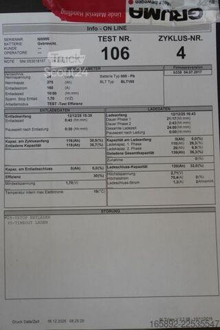 šakinio krautuvo baterija GRUMA 24 Volt 3 PzS 375 Ah