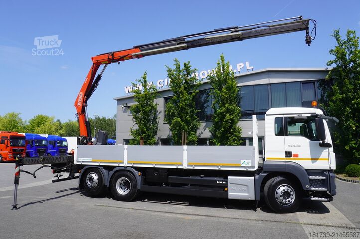 Бортовий із краном MAN TGS 26.360 Flatbed / Fassi F175 7.7 T /