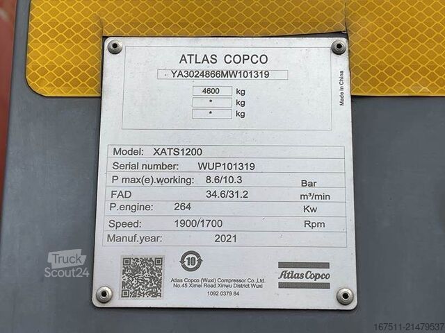 Compressore frigorifero Atlas Copco XATS 1200 CUD