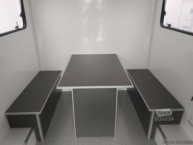 Verkaufsanhänger trailershop Bauwagen mit Küchenzeile isoliert THS 300.01 ET 300x200x230cm