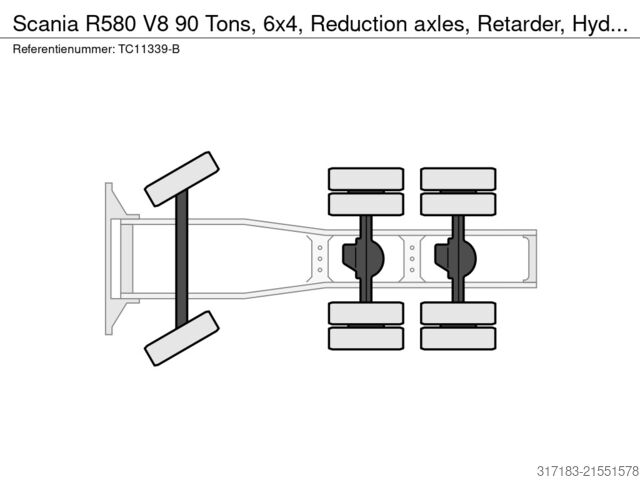 Zware last Scania R580 V8 90 Tons, 6x4, Reduction axles, Retarder...