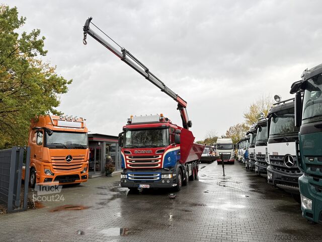 Кран, змонтований на вантажівці Scania R580 V8 8X4 Kipper Kran Palfinger 22002