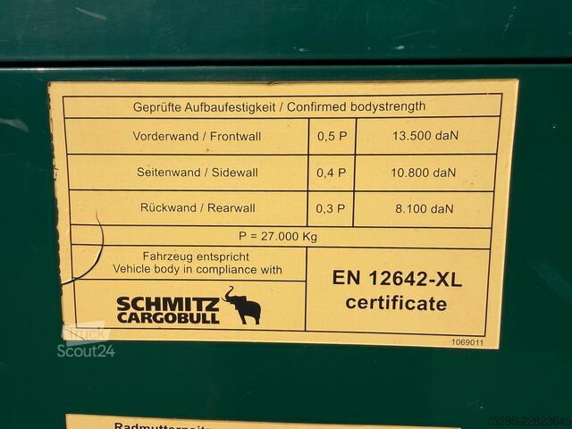 Kommersiellt fordon Schmitz Cargobull 3 Achs Mega PowerCurtain Hubdach TÜV 04 2027