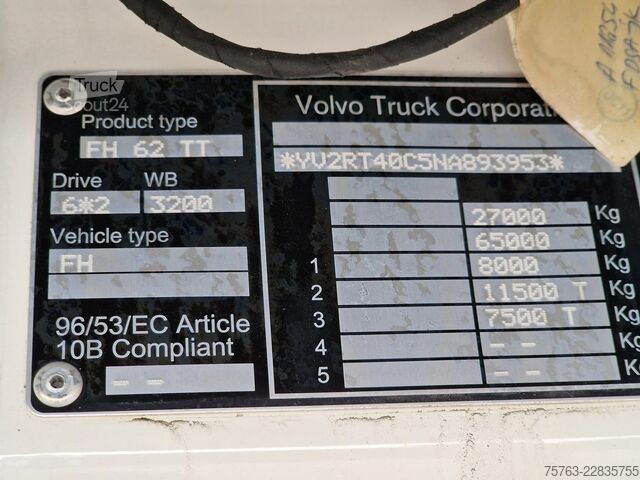 Standard-SZM Volvo FH 13.500 Globetrotter XL 6x2 - PTO/Hydraulic -...