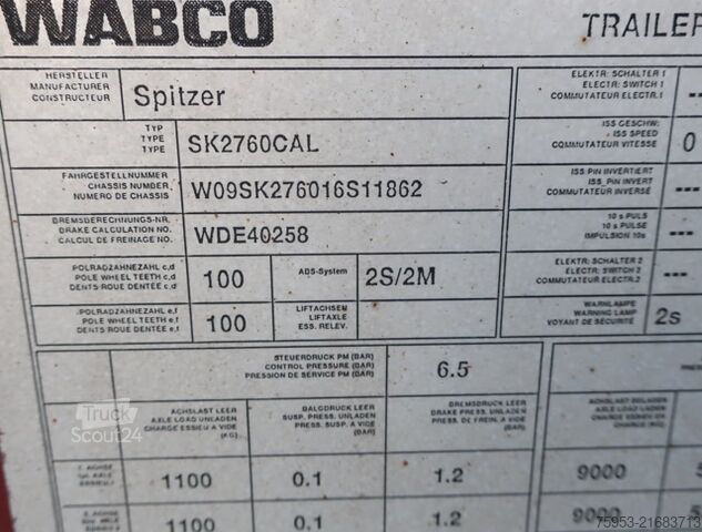 Semi-remorque silo Spitzer SK 2760 CAL GGVS Hydraulik