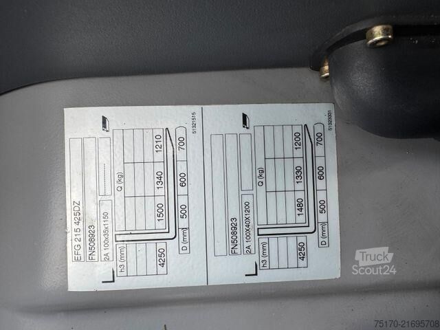 Gabelstapler Jungheinrich EFG 215 / Triplex: 4.25m! / SS / nur 716h!